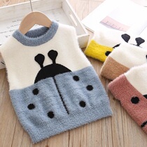 Male and female children sweater vests 0-6 years old foreign air water minke small middle child Machia baby knitwear baby spring autumn