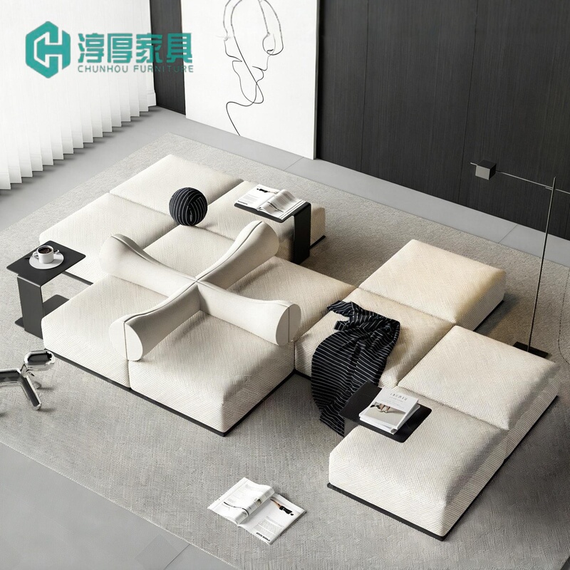 Hotel Lobby Sofa, Double-Sided Island Sofa, Clubhouse Beauty Salon Lobby, Sales Office, B&B, Tofu Block Sofa