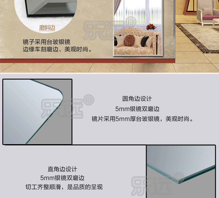 Toàn bộ mảnh Tân Cương không gương lắp gương Mặc quần áo treo tường phòng ngủ dán gương toàn thân gương tủ quần áo gương - Gương gương trang điểm có đèn