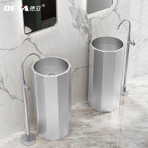 304 stainless steel column washbasin Bar wash basin One-piece floor basin Balcony column washbasin