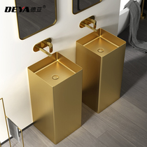 Stainless steel column washbasin Villa homestay washing hand column Basin light luxury wind bar basin basin single Basin