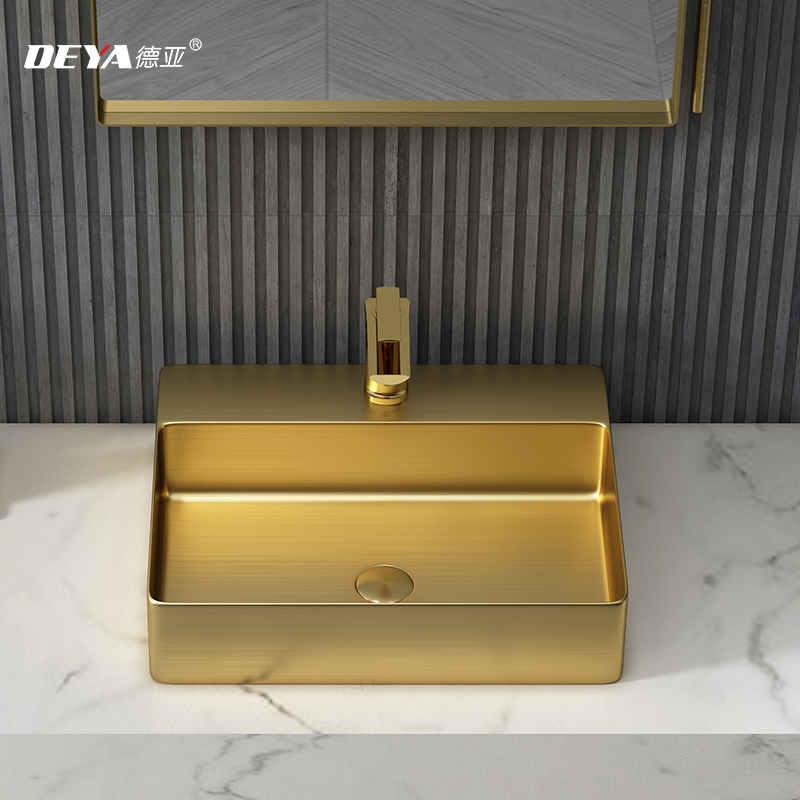 Dea Golden Stainless Steel Table Basin Light Lavish Wash Wash Basin Single Sink Home Dressing Room Washbasin Terrace Basin