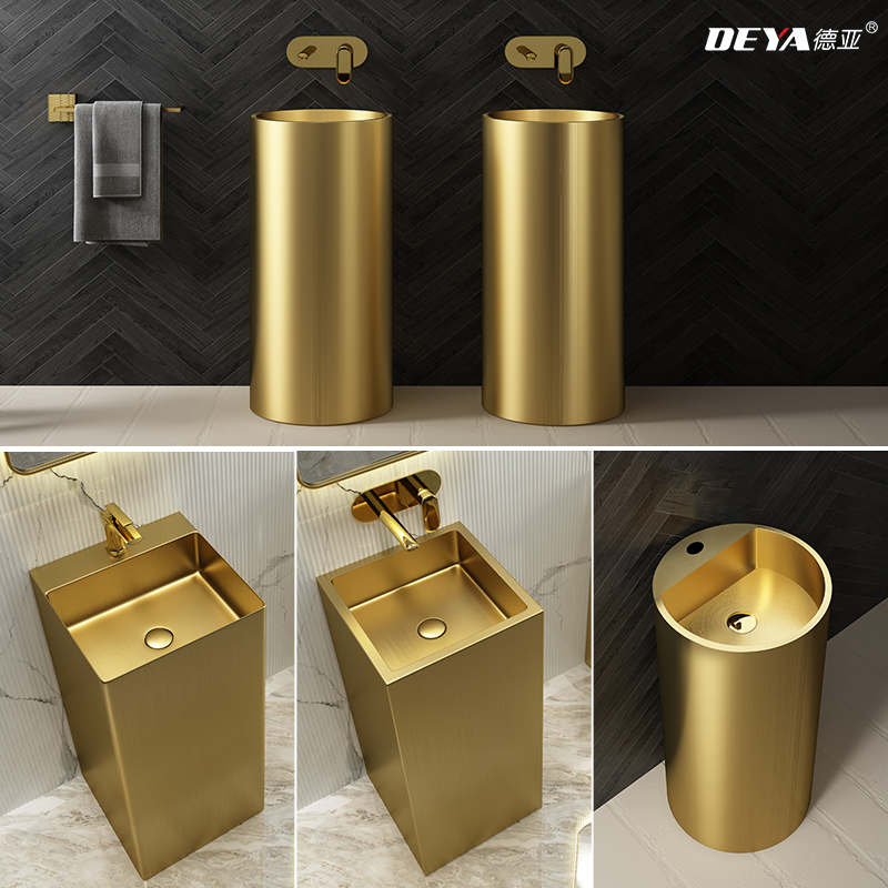 Pillar Style Washbasin Villa Garden Balcony Floor Integrated Washbasin Outdoor Patio Outdoor stainless steel column basin