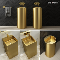 Column washbasin villa garden balcony floor-to-ceiling integrated wash basin outdoor courtyard outdoor stainless steel column Basin