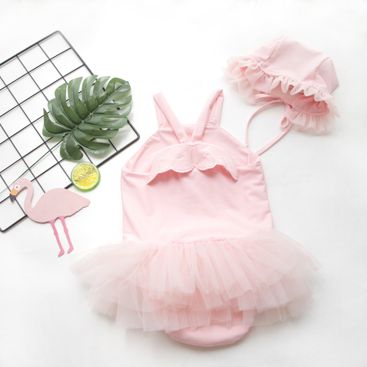 Đồ bơi trẻ em Nữ Baby Hàn Quốc Lưới Cô gái Áo tắm Công chúa trẻ em Áo tắm cho trẻ em Đồ bơi thiên thần - Bộ đồ bơi của Kid đồ bơi bé gái tay dài