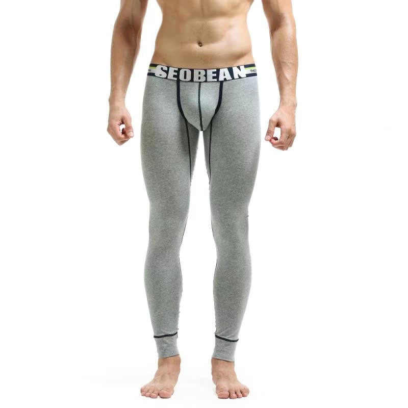 Văn chương mới màu rắn thủy triều nam mùa thu và mùa đông xà cạp cotton eo thấp thanh niên quần ấm Quần mỏng phần dài quần dài quần legging nam