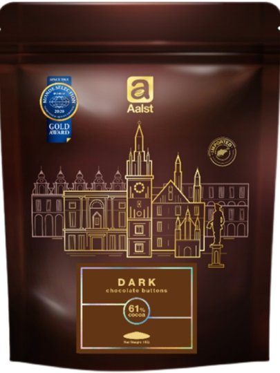 Aoshi 61% Dark Chocolate Button-Shaped Pure Cocoa Butter 1kg Pure Fat DIY Handmade Cake Decoration Baking Ingredients