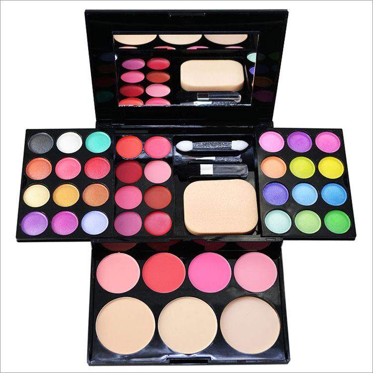 Eddie silk color makeup box 24 color eye shadow pan 8 color lipstick 4 color blush makeup beginner color makeup kit-Taobao