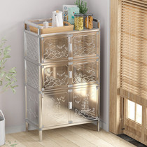 Cupboard household kitchen 304 stainless steel rural stove locker put bowl multi-layer simple cupboard storage cabinet