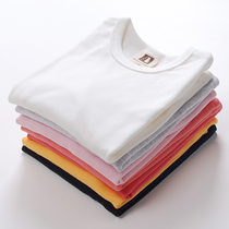 Children's cotton bottoming shirt spring and autumn children's clothing boys and girls white coat baby round neck solid color long sleeve T-shirt thin