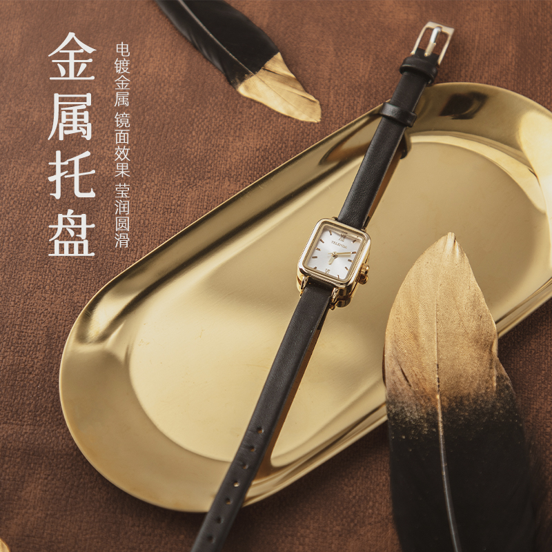 Ins wind photoshoot metal tray photography props background jewelry matching ornaments net red shooting props Nordic wind net red cosmetics manicure pose