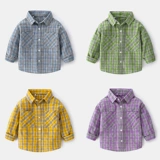 Детская осенняя рубашка, осенний лонгслив для мальчиков, в корейском стиле