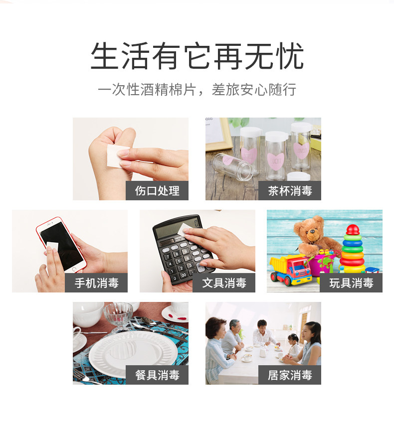 75%酒精消毒棉片 100片 图2