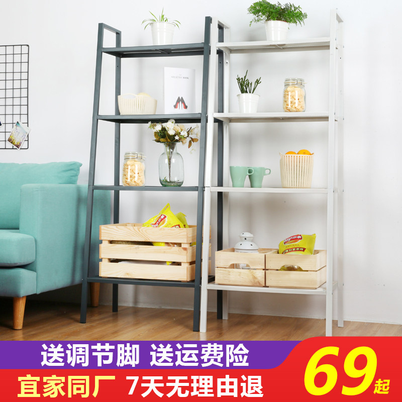 Bedroom floor containing floor shelf Kitchen Shelve Balcony Flower Shelf Multilayer Living-room Trapezoidal Shelf Shelves White