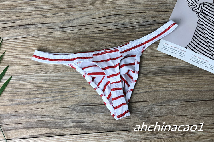 Mới nam thong thời trang nam đồ lót sọc T đồ lót tam giác vui vẻ eo thấp bó sát bông quần lót nam cao tuổi
