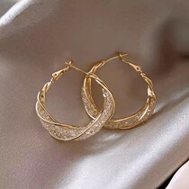 (Déstockage de sortie) boucles doreilles en maille cristal grandes boucles doreilles 丨 Vente à durée limitée 丨