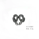 Брендовое небольшое дизайнерское ретро трендовое регулируемое металлическое кольцо