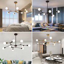 Nordic Living Room Chandelier Atmospheric Molecular Lamp Creative Personality Industrial Wind Magic Bean Bedroom Minima Modern Restaurant Light