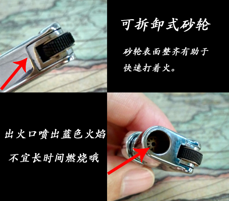 Omai mới thẳng vào ngọn lửa máy bơm lửa chữa cháy màu xanh bánh xe thẳng vào các mô hình tùy chỉnh laser nhẹ hơn bật lửa zippo