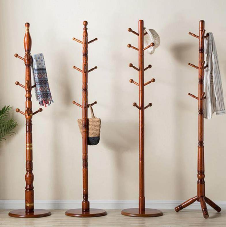 Chinese clothes hat rack hung hanger ground floor bedroom fields simple Korean style traditional wooden girl practical treesmall
