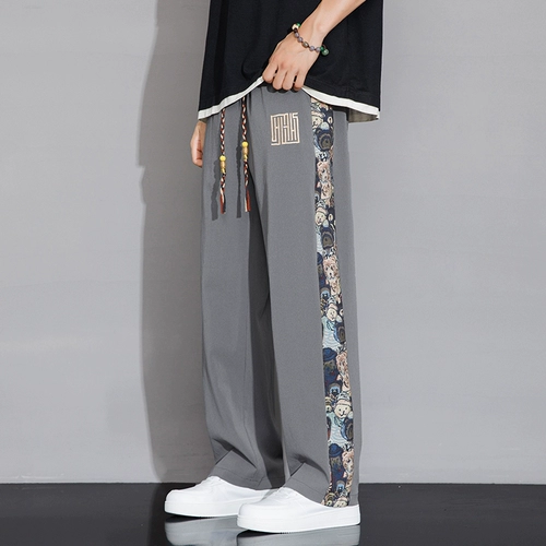 Мужские летние шелковые быстросохнущие штаны для отдыха, «Холодное сердце», свободный прямой крой, подходит для подростков