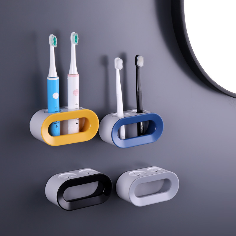 Free Punch Electric Toothbrush Holder Wall-mounted Makeup Room Bathroom Home Creative Suction wall Teeth Shelve Shelf Containing shelf