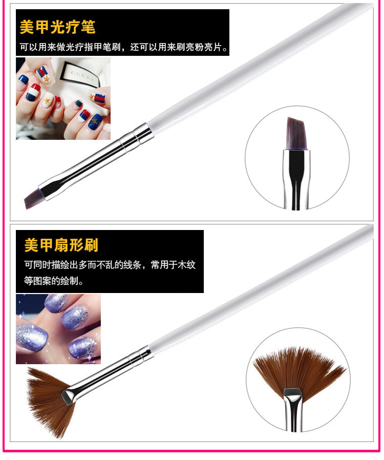 Bộ dụng cụ làm móng 12 bộ bút vẽ móng đầy đủ bộ điểm khoan sơn bút vẽ trị liệu bằng bút kéo bút vẽ móng - Công cụ Nail kìm cắt móng