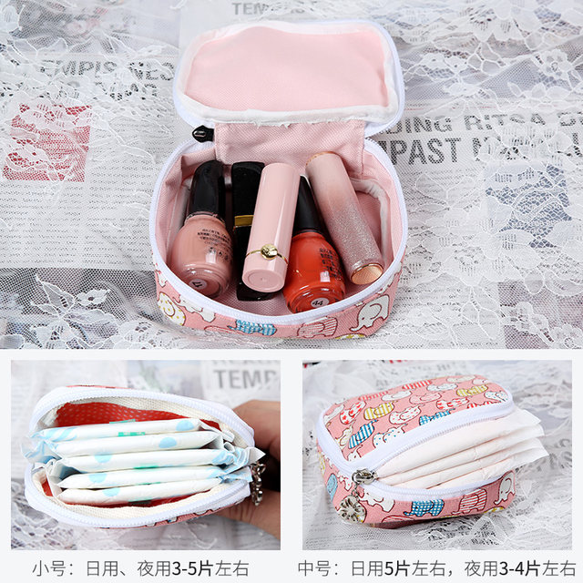 Sanitary napkin storage bag zipper large capacity napkin bag m napkin storage sanitary napkin bag mask storage bag convenient