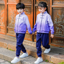 New kindergarten garden uniform spring and autumn national style suit primary school uniform two-piece first grade childrens class uniform cotton