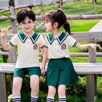 Kindergarten uniforms green cotton summer clothes primary school students school uniforms childrens class uniforms suits graduation photo costumes costumes