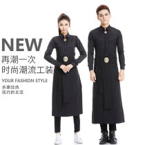 2018 New individual sex long apron men and women same KTV bar waiter hair salon assistant technician apron