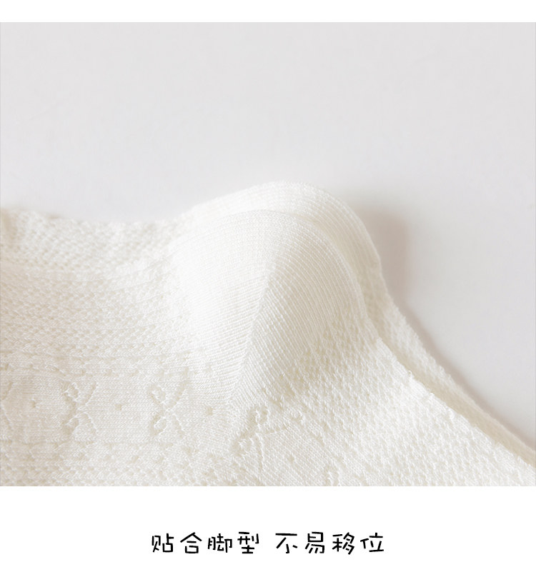 女童袜子春夏薄款纯棉儿童无骨短袜夏季网眼女宝宝白色花边公主袜 — 20