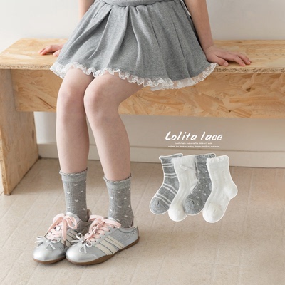 Girls' Socks Spring and Summer Thin Pure Cotton Children's Seamless Short Socks Summer Mesh Baby Girl White Lace Princess Socks — 3