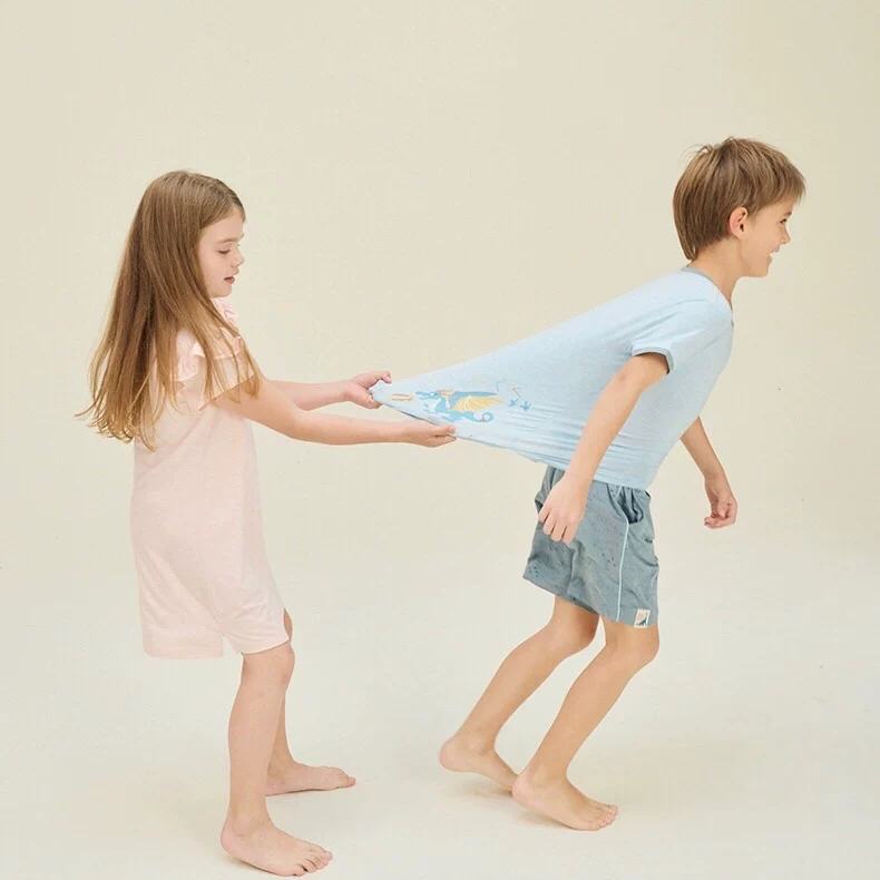 Thin children's pijama, summer set, with short sleeve