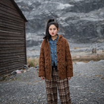 Zopiclone Original Design] 95 Wool Semi-Hand Sewed Ball Sweater Hand-Seated Coat Women