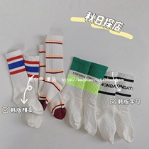2022 Spring new South Korean boys and girls children socks sports casual streaks Coloured cotton heaps of stockings