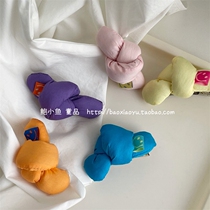 2021 autumn and winter South Korean southeast gate ins girl candy color plus cotton knotted cloth art duckbill clip Liu Haifa clip
