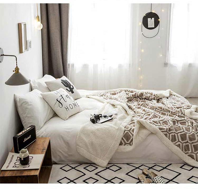 Jacquard nhung jacquard nhung cộng với chăn 280g chăn stereo bình thường cashmere chăn dày chăn mùa đông giường - Ném / Chăn chăn lông tuyết nhung