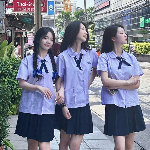 Студенческая юбка в складку, рубашка, форма, комплект, Таиланд, полный комплект