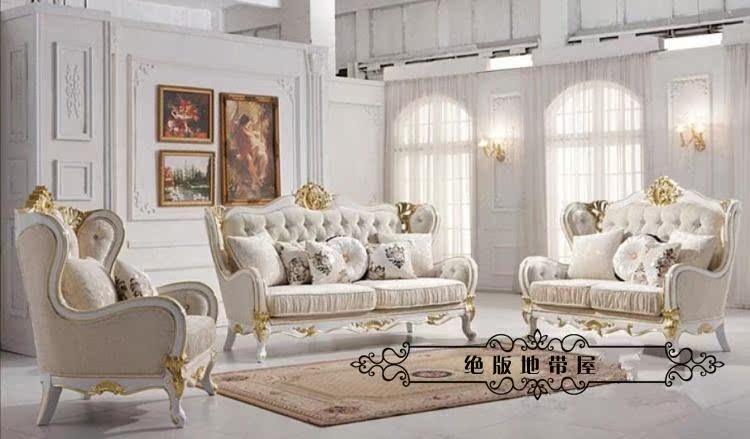 Sofa phong cách châu Âu kết hợp đồ gỗ rắn phòng khách sofa vải căn hộ nhỏ tân cổ điển sofa khách sạn câu lạc bộ sofa - Nội thất khách sạn