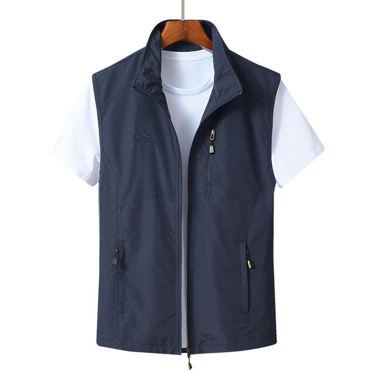 Мужской жилет Hengyuanxiang: Новая летняя свободная повседневная спортивная модель из тонкого ледяного шелка для мужчин среднего возраста