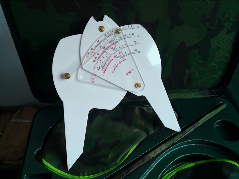 Retired Force Artillery Special Measuring Gauge Proportional Scale Folding Ruler Military Fans Collection Themed Decorative Props