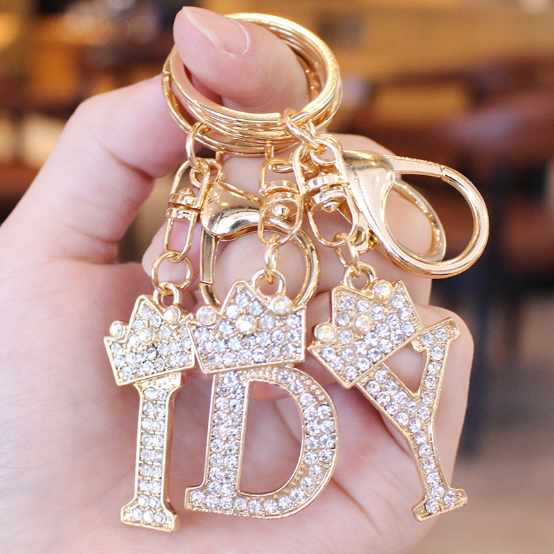 Creative Car Keychain, Popular Cartoon Couple, ins Women's Backpack Pendant, Letter Keychain, Exquisite Gift