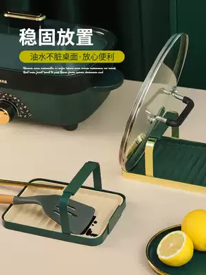 Light luxury wind pot cover holder non-perforated countertop sitting spatula rack kitchen spoon bracket shovel storage rack