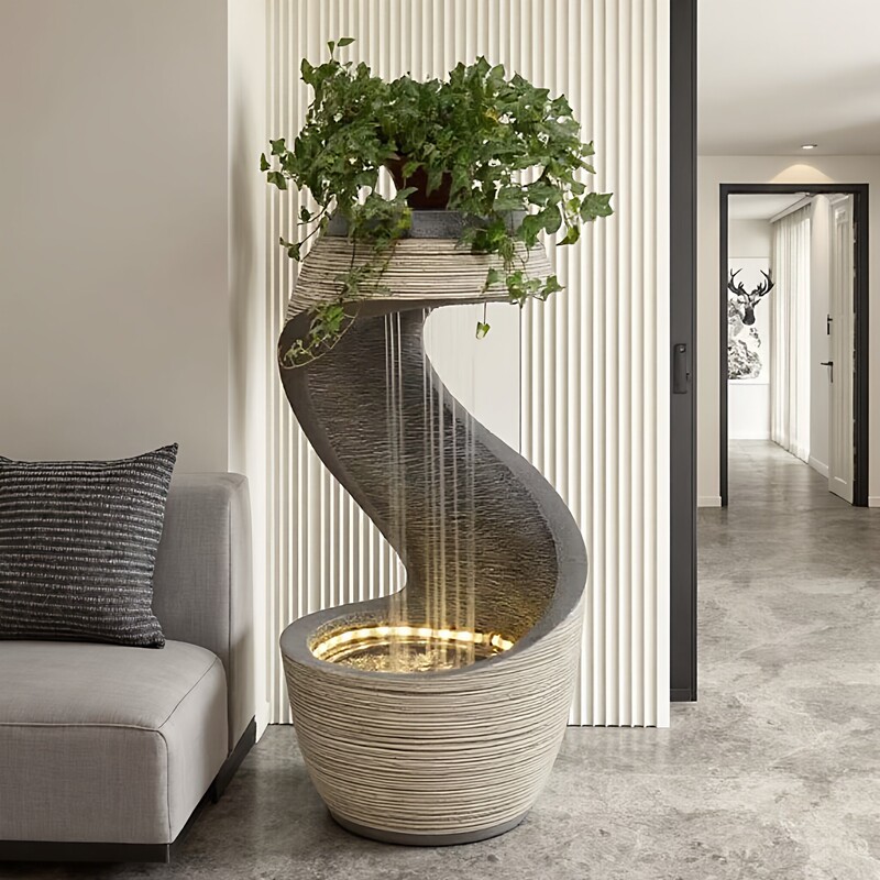 Flowing Water Ornaments, Circulating Water, Modern Minimalist Living Room, Entrance Hall, Floor-Standing Humidifier, Water Feature Decoration, Wealth-Attracting, Opening Ceremony Gift Flowing Water Ornaments, Circulating Water, Modern Minimalist Living Room, Entrance Hall, Floor-Standing Humidifier, Water Feature Decoration, Wealth-Attracting, Opening Ceremony Gift
