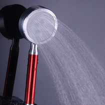 Space aluminum super supercharged bathroom shower head water heater home bath shower nozzle hose hanging seat set