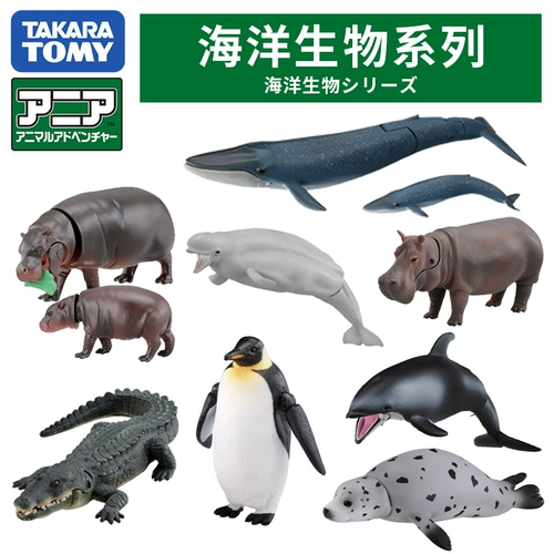 Takara tomy, морская модель животного, игрушка, крокодил, бегемот