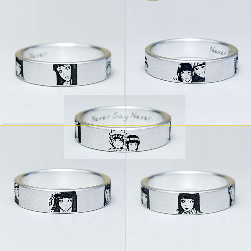 Naruto cartoon 999 pure silver ring Kakashi Naruto Sasuke Gaara student personalized gift for men and women
