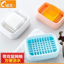 Soap box soap dish soap tray home simple Nordic solid color double bathroom