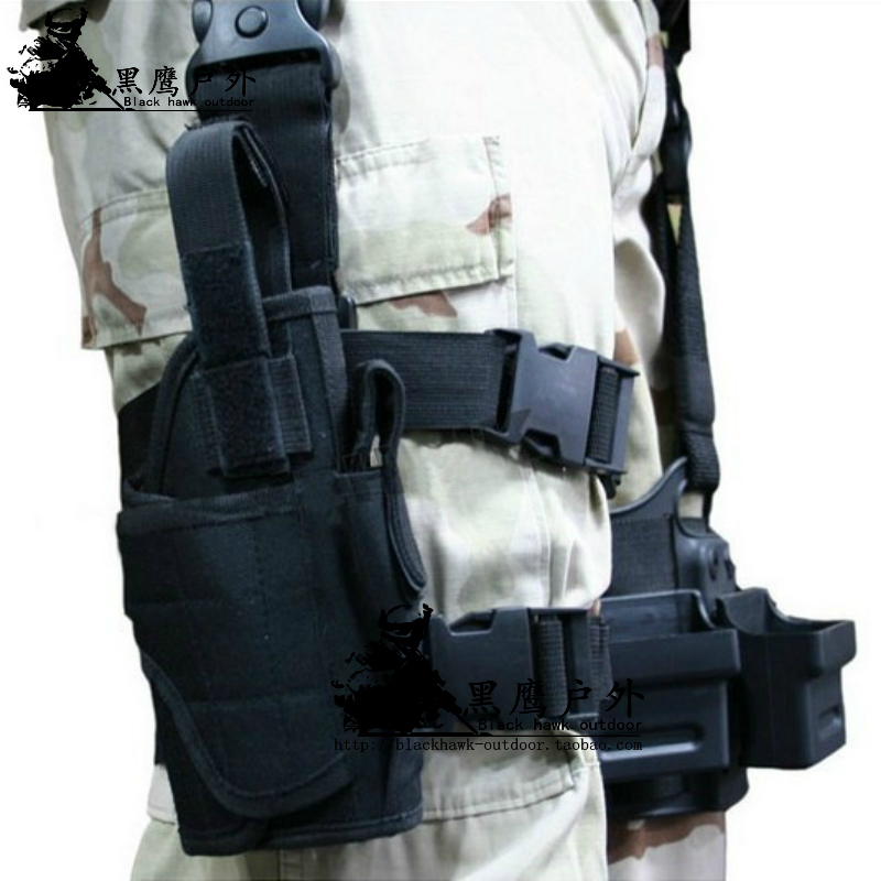 General Tactical Pistol Cover 1911 Shahawk M92 G17 54 226 Glock 18 waist tied thighs fast tug